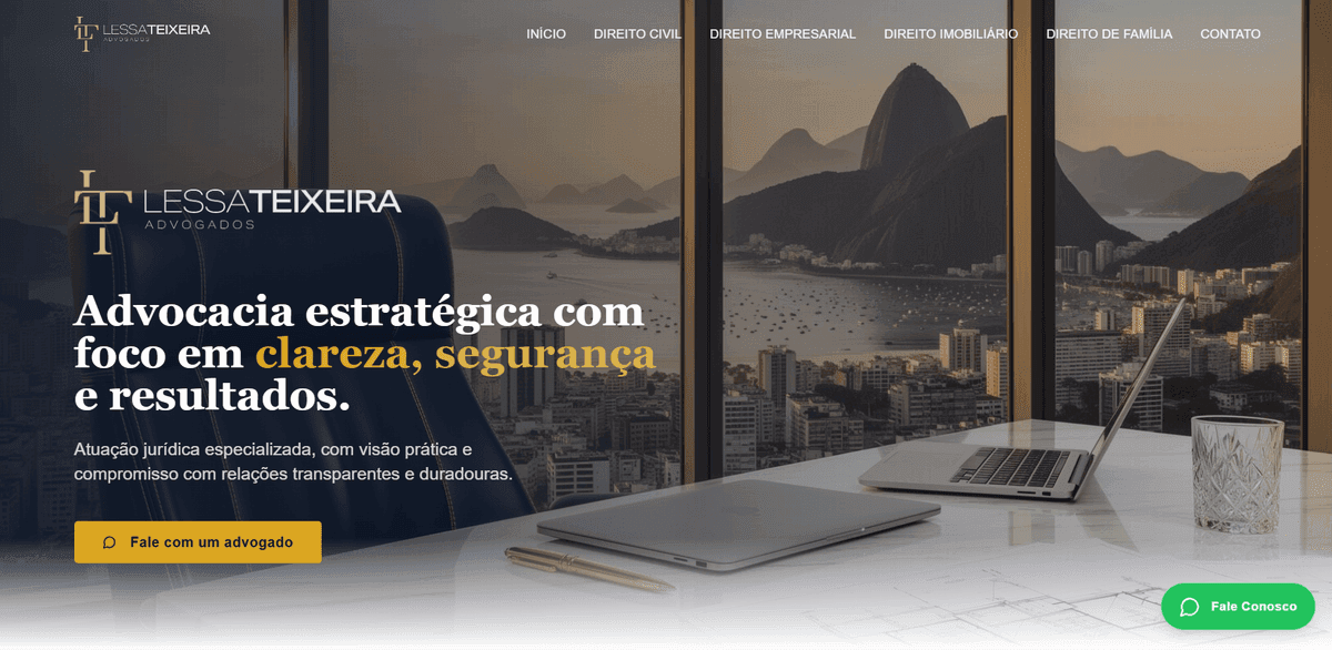 Website hero of the Lessa Teixeira law firm