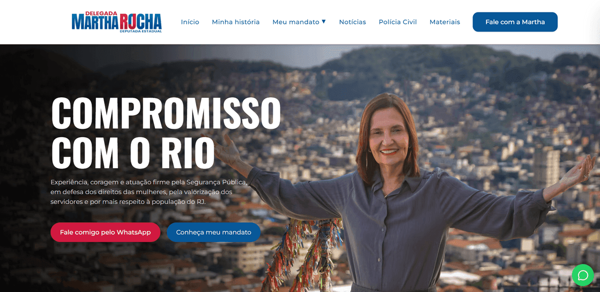 Website hero of State Representative Martha Rocha